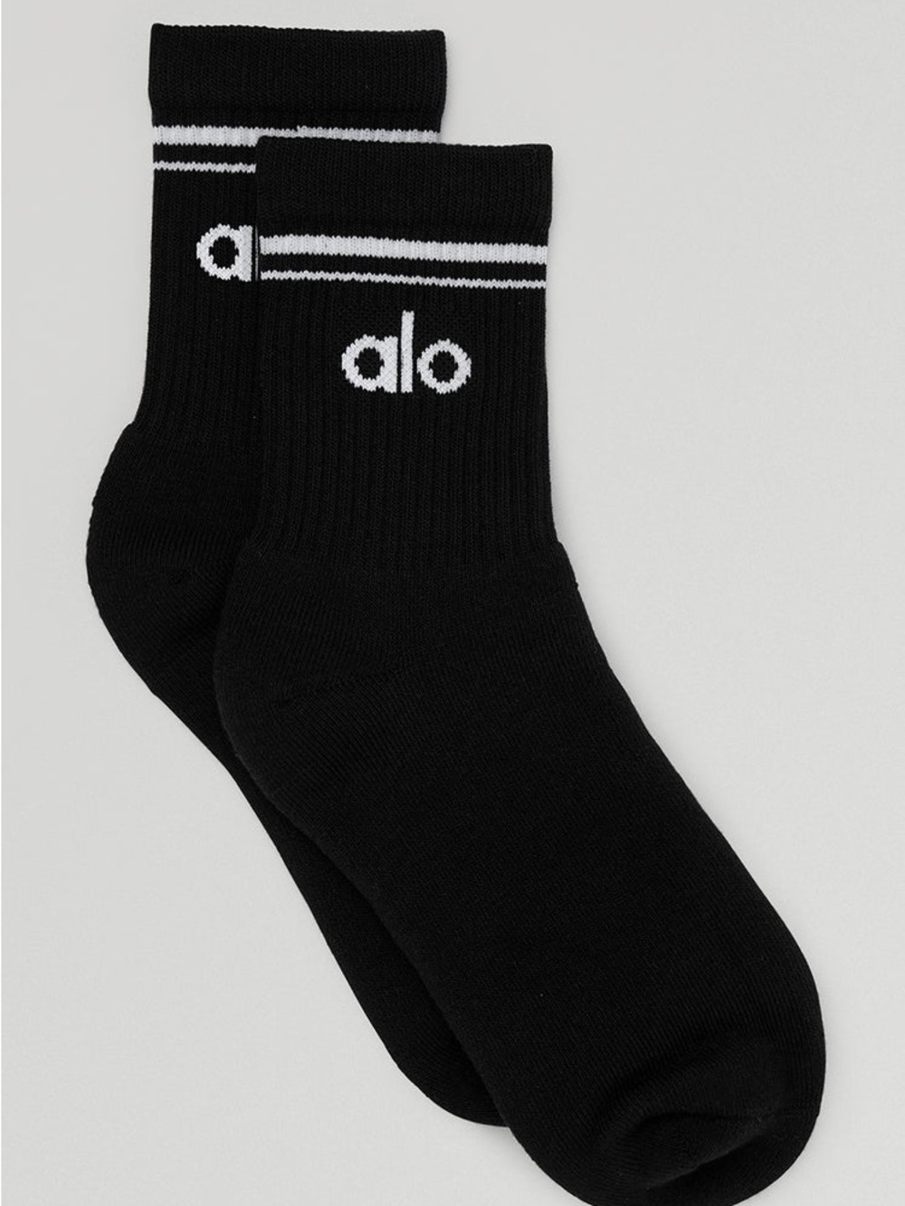 Alo Unisex Half-Crew Socks White/Black